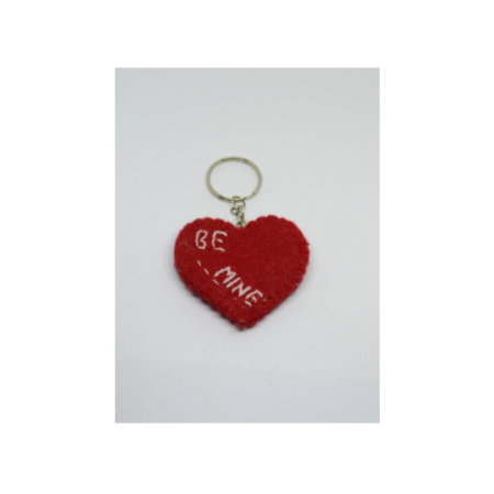 Felted Wool Heart Shape Key Ring (Key chain)