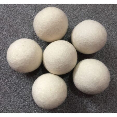 Felt Laundry Dryer Ball-Off White 6 Pcs With Cotton Bag